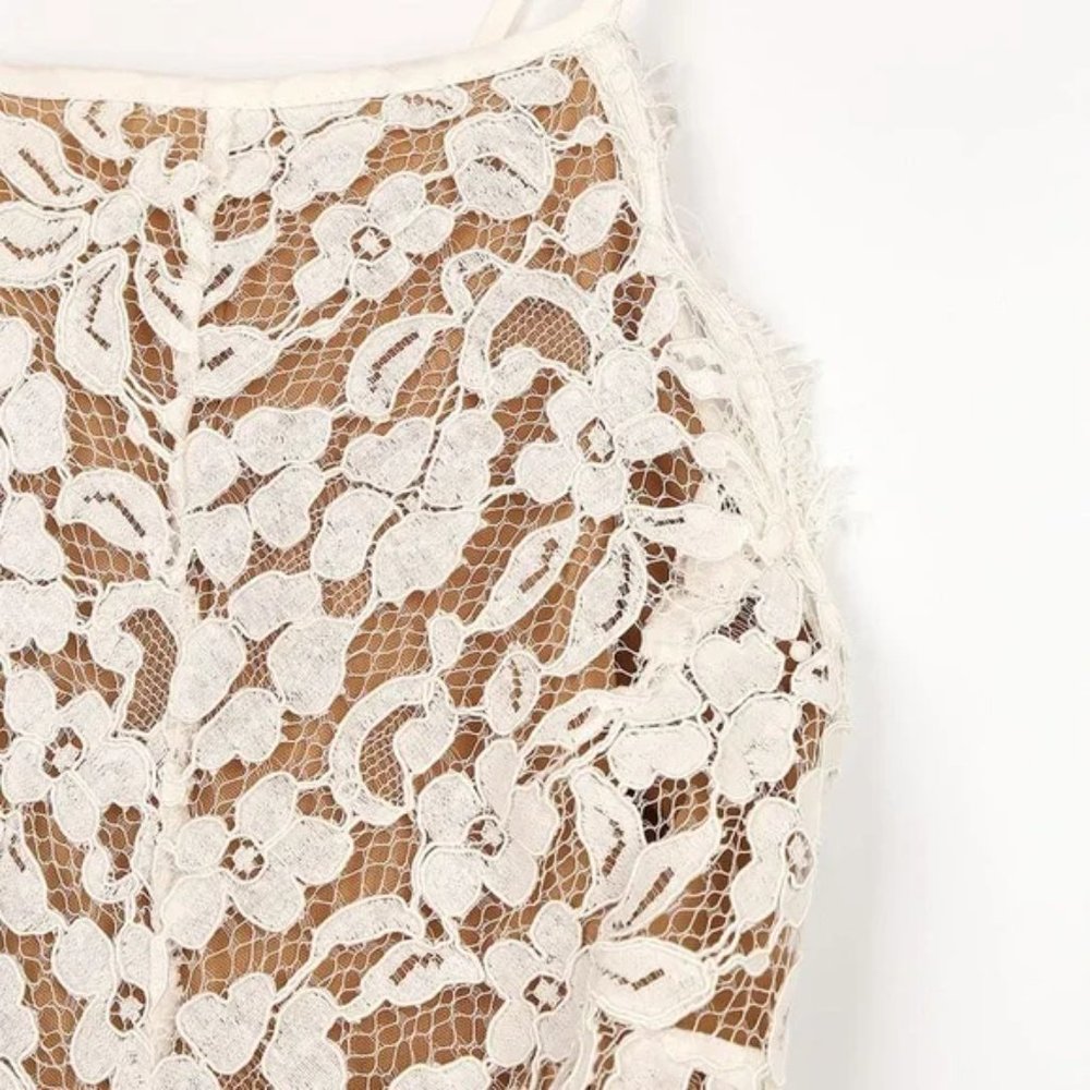 Lulus High Low Midi Lace Dress; perfect bridal shower, wedding, reception dress - Picture 7 of 7
